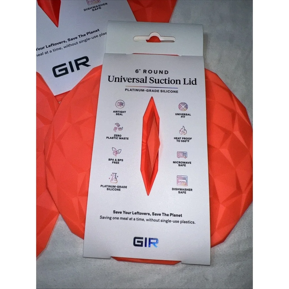 GIR 5‑Piece Silicone Suction Lids Set Platinum ‑Grade Universal Round Covers